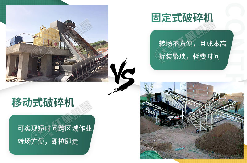流動粉碎石機(jī)，可以隨時(shí)轉(zhuǎn)場停車生產(chǎn)的破碎生產(chǎn)線